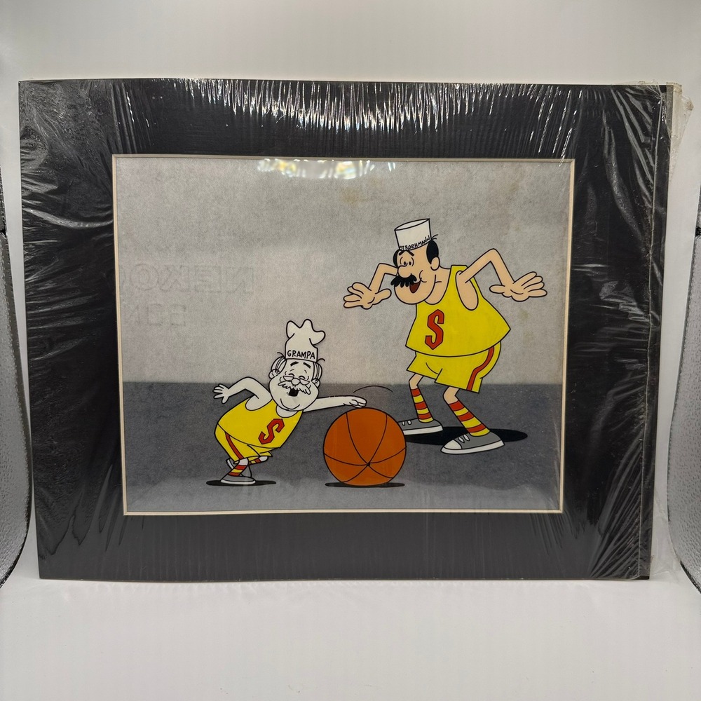 VTG Stroehmann Bread TV Commercial Animation Cel Original Art 1970s Basketball